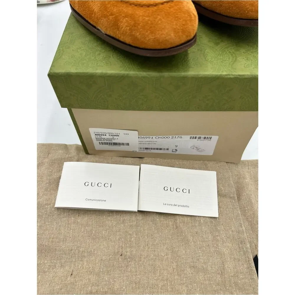 Men's Gucci suede JORDAAN horse bit loafer size 9 fits 9.5 US made in Italy